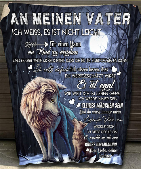 "An meinen Vater" Decke - Wolf
