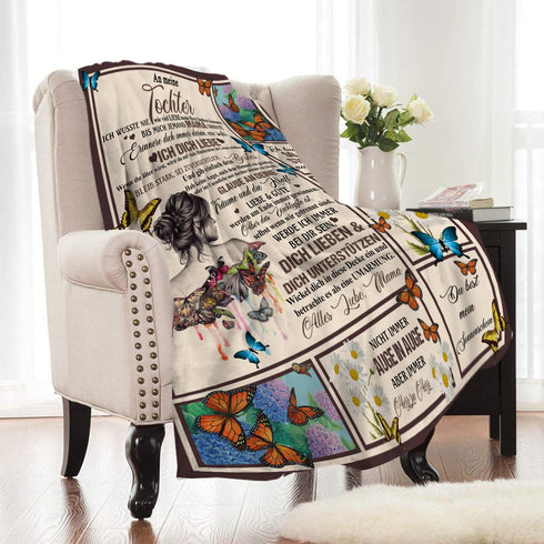 "An meine Tochter" Decke - Schmetterling