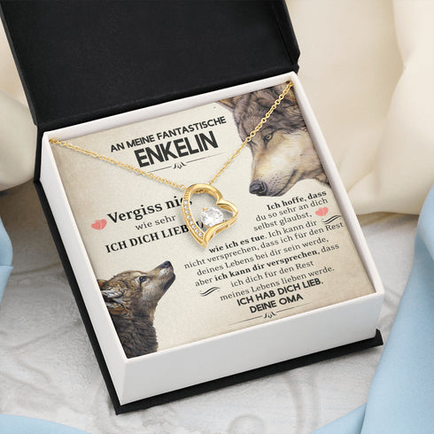 "An meine Enkelin" Halskette - Wölfin