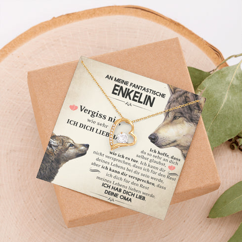 "An meine Enkelin" Halskette - Wölfin
