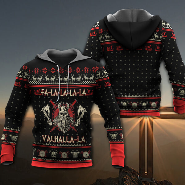 Viking valhalla black and red 2 - Hoodie - ZIPH04FNN310821