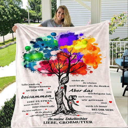 Divesart - Decke von Großmutter zu Enkelin - "Helle Farben des Lebens"