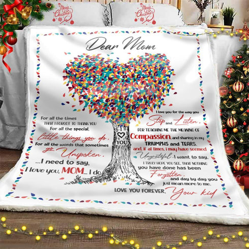 Mom Compassion Christmas - Gift For Mom Home Decor Gift For Family - Sherpa Blanket Fleece Blanket