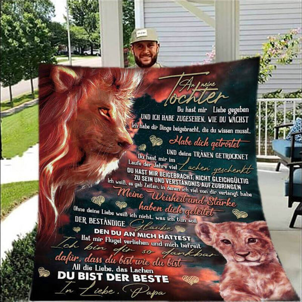 Divesart - Decke vom Vater an die Tochter - "Habe immer Feuer in deiner Seele"