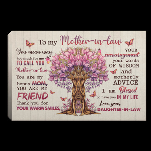 To My Mother-In-Law You Mean Way Too Much For Me - Gift For Mom For Mother's Day, Best Idea For Home Decor For Family - Matte Canvas Premium Wall Art Canvas