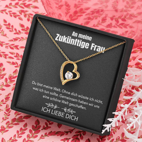 Weißgold Halskette - An meine Zukünftige Frau - Meine Welt