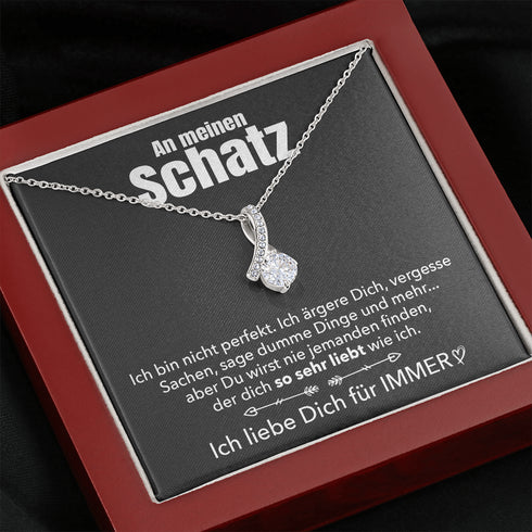 14k Weißgold Stil-Halskette - An meinen Schatz