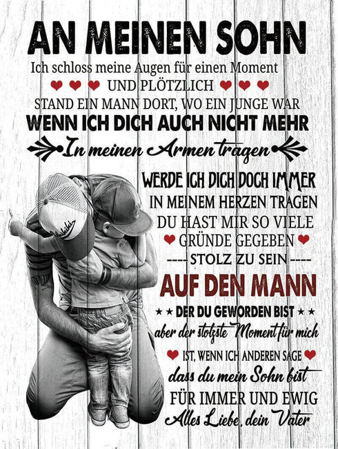 Divesart - Decke vom Vater an den Sohn - "Mein kleiner Junge"