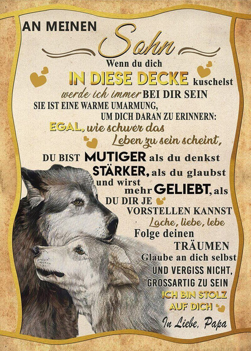 Divesart - Decke vom Vater an den Sohn - "Wolfs Liebkosung"