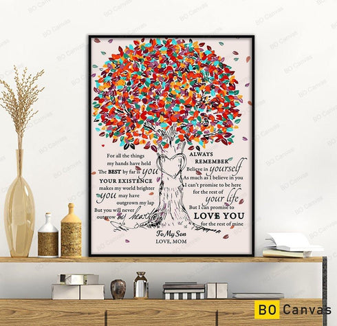 To My Son - From Mom - Framed Canvas Gift MS001 - DivesArt LLC