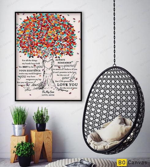 To My Son - From Mom - Framed Canvas Gift MS001 - DivesArt LLC