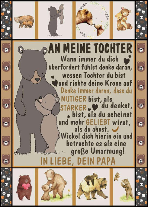 Divesart - Decke vom Vater an die Tochter - "Es ist ein großes Glück, dass ich dich habe"
