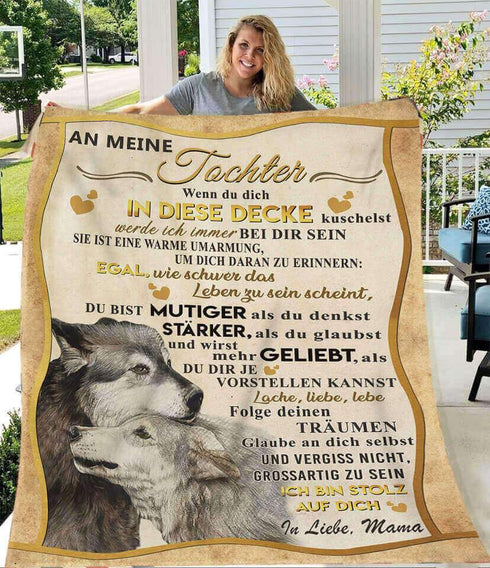 Divesart - Decke von Mutter zu Tochter - "Wolfs Liebkosung"