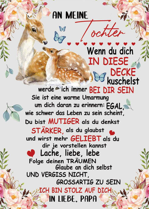 Divesart - Decke vom Vater an die Tochter - "Ich gedeihe mit dir"