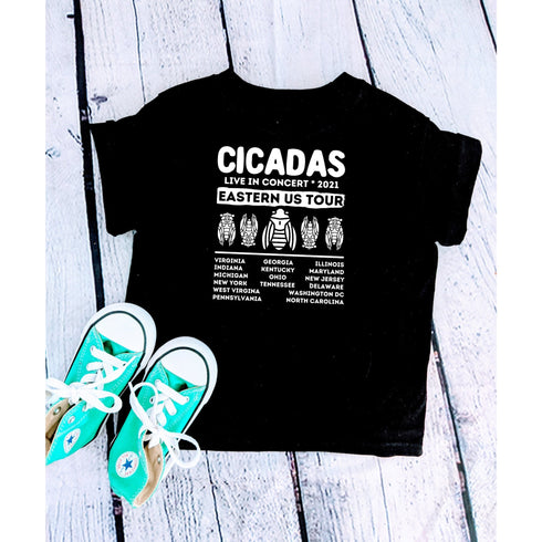 Cicadas Live In Concert Brood X 2021 Eastern Tour Concert USA Bug Insect Lover Cicada Kids Softstyle Tee