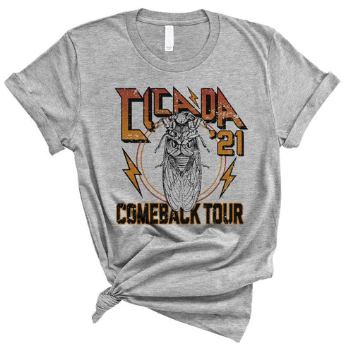 Cicadas Comeback Tour Unisex T-Shirt, Cute Insect Bug Funny Cicada Swarm 2021 Printed Graphic Tee