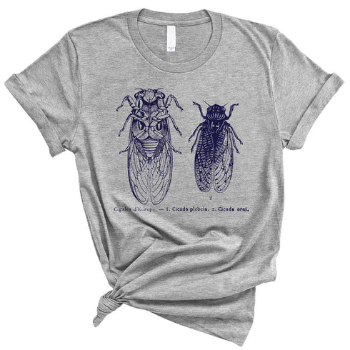Cicada Illustration Unisex T-Shirt, Cute Insect Bug Cicada Swarm 2021 Printed Graphic Tee