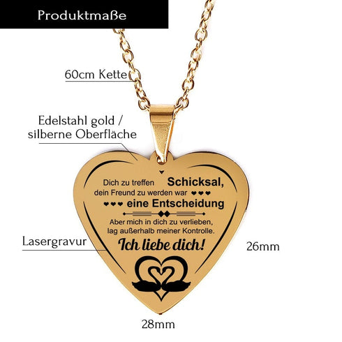 Du bist ein Teil meiner Seele - Herzanhänger graviert für einen geliebten Menschen