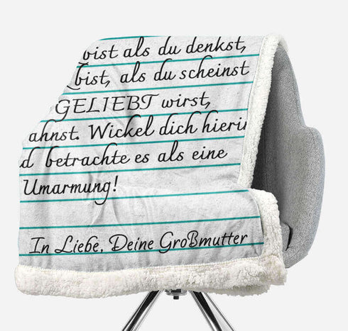 Divesart - Decke von Großmutter zu Enkelin - "Freundliche Worte an meine Tochter"