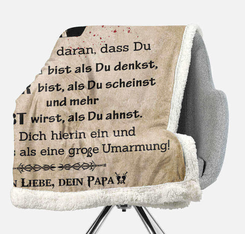 Divesart - Decke vom Vater an den Sohn - "Sei immer mutig"