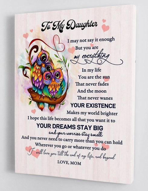 To My Daughter - From Mom - Framed Canvas Gift MD031 - DivesArt LLC