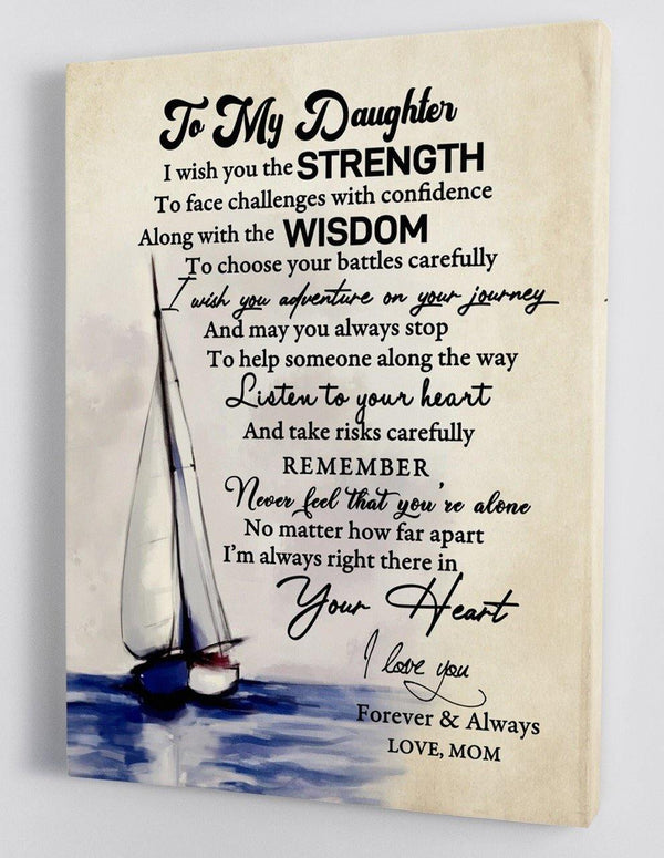 To My Daughter - From Mom- Framed Canvas Gift MD028 - DivesArt LLC