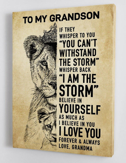 To My Grandson - From Grandma - Framed Canvas Gift GMS019 - DivesArt LLC