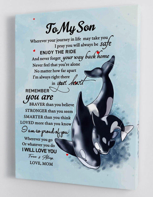 To My Son - From Mom - Framed Canvas Gift MS027 - DivesArt LLC
