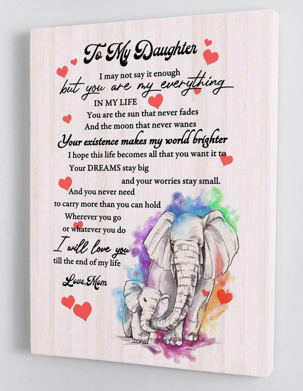 To My Daughter - From Mom - Framed Canvas Gift MD012 - DivesArt LLC