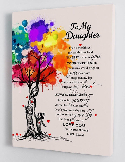 To My Daughter - From Mom - Framed Canvas Gift MD032 - DivesArt LLC