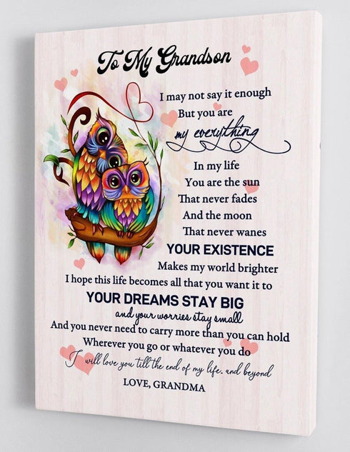 To My Grandson - From Grandma - Framed Canvas Gift GMS023 - DivesArt LLC