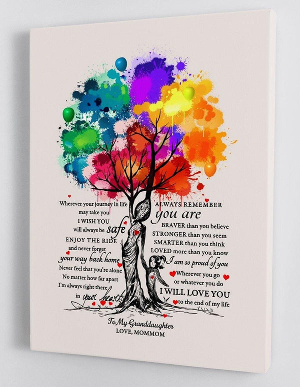 To My Granddaughter - From MomMom - Hard Time Framed Canvas Gift GMD025 - DivesArt LLC
