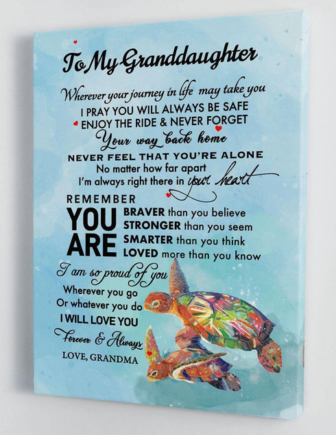 To My Granddaughter - From Grandma - Framed Canvas Gift GMD062 - DivesArt LLC