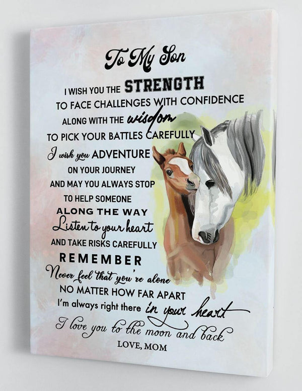 To My Son - From Mom - Framed Canvas Gift MS049 - DivesArt LLC