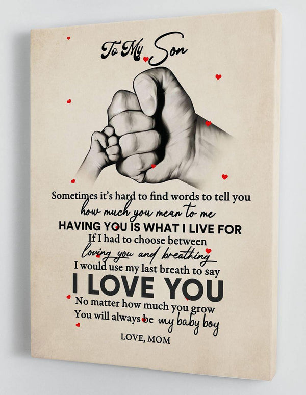 To My Son - From Mom - Framed Canvas Gift MS050 - DivesArt LLC