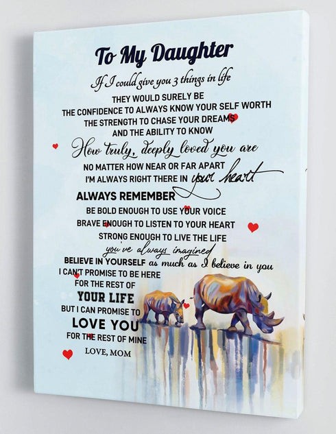 To My Daughter - From Mom - Framed Canvas Gift MD055 - DivesArt LLC