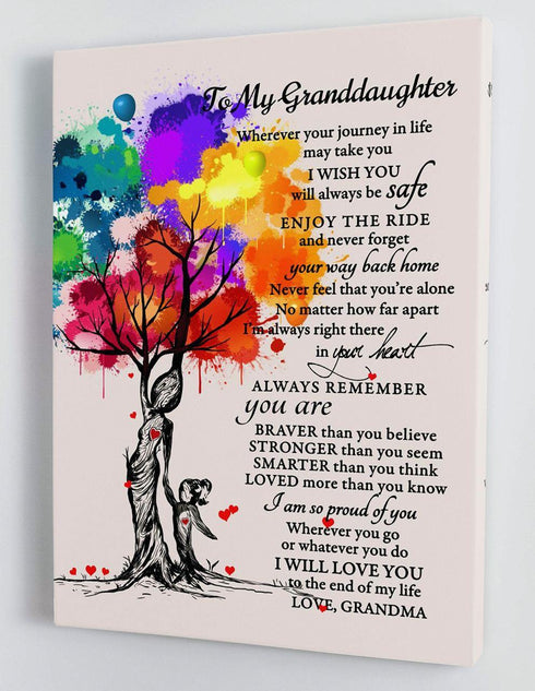 To My Granddaughter - From Grandma - Hard Time Framed Canvas Gift GMD055 - DivesArt LLC