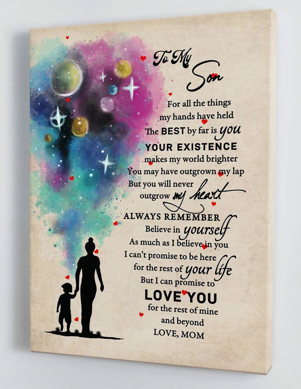 To My Son - From Mom - Framed Canvas Gift MS039 - DivesArt LLC