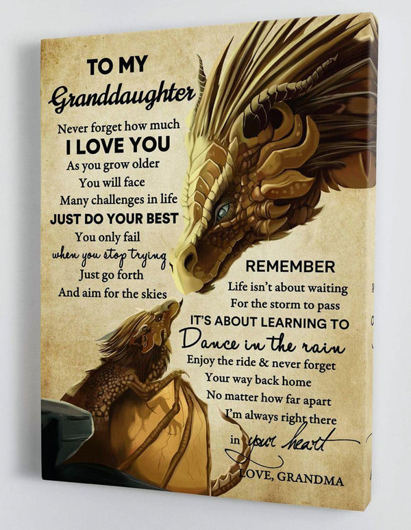 To My Granddaughter - From Grandma - Framed Canvas Gift GMD053 - DivesArt LLC
