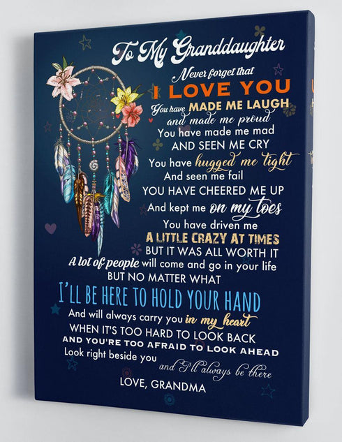 To My Granddaughter - From Grandma - Hard Time Framed Canvas Gift GMD070 - DivesArt LLC