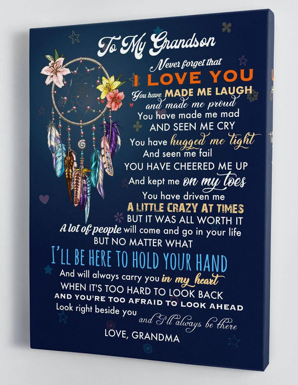 To My Grandson - From Grandma - Hard Time Framed Canvas Gift GMS060 - DivesArt LLC