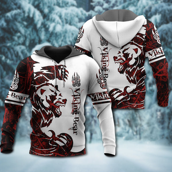 Viking bear legend red and white style - Hoodie - HOOD05NGA291021