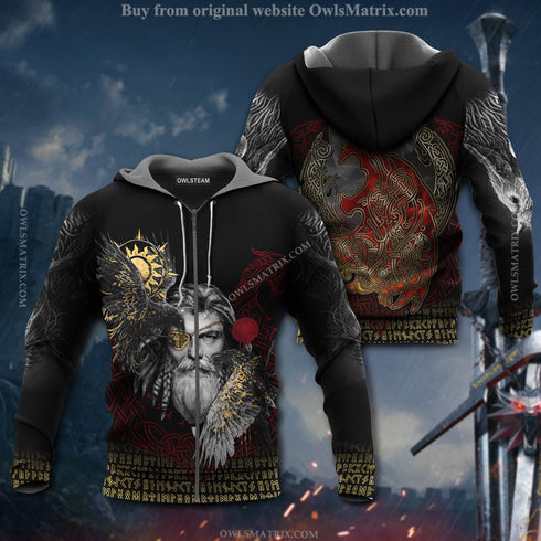 Viking odin's raven - Hoodie - HOOD01NGA140921